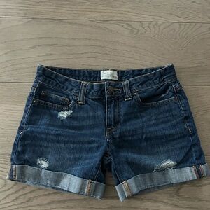 Aeropostale Dark Blue Ripped Jean Shorts